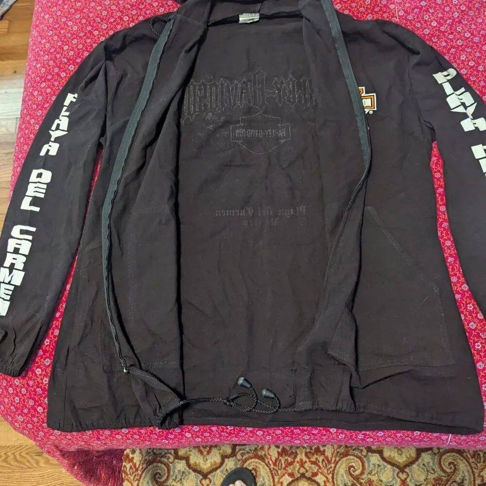Harley-Davidson Jacket Hoodie Playa Del Carmen Motorcycle‎ Pockets Unisex LG